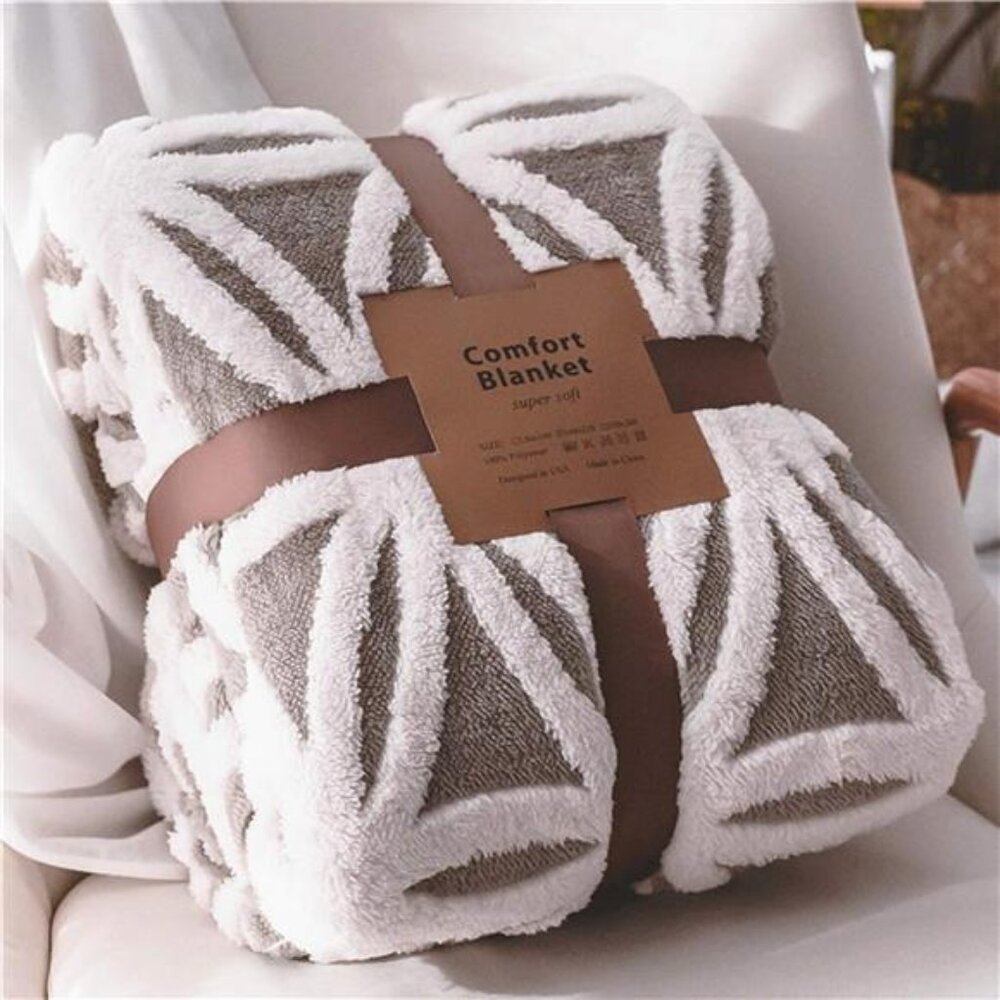 Sherpa Fleece Blanket Soft Throw Blanket Dual Sided Couch Sofa Bed Grey 40x50